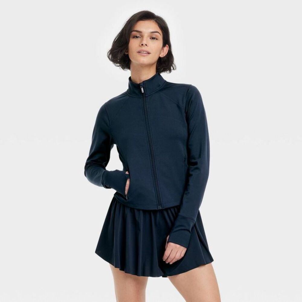 Women's Dynamic Flex Full Zip Stretch Active Jacket - Navy Blue (XL)
